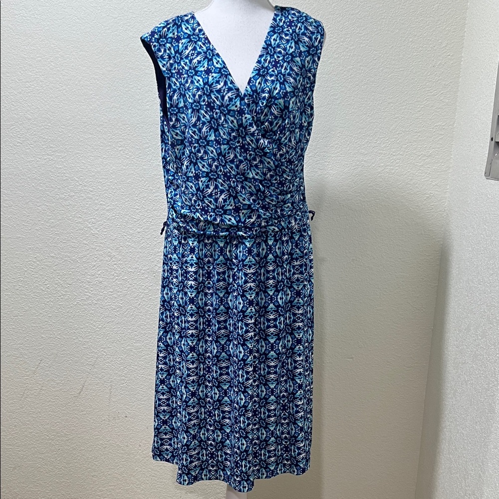 COLDWATER CREEKBlue Patterned Midi Dress